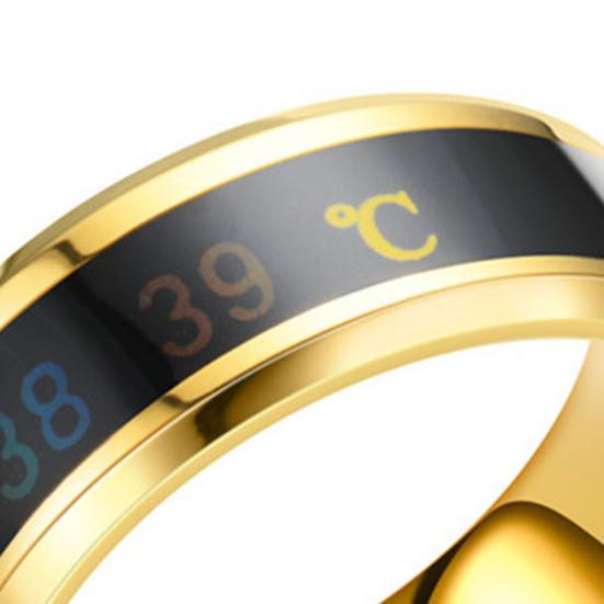 Обручальное кольцо из титановой стали, кольцо с датчиком температуры тела, интеллектуальное кольцо с датчиком температуры, мужское и женское кольцо