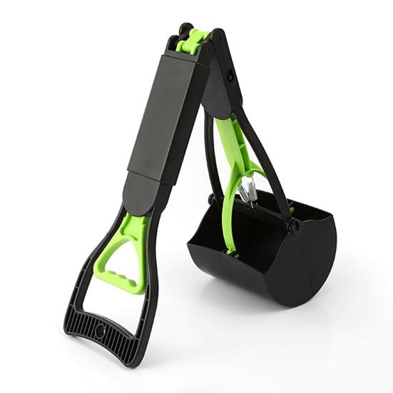 Pooper Scooper Long Handle No Touch Waste Pickup Tool for Large Medium Small Dogs Non-Breakable Folding Dog Poop Scooper for Lawn