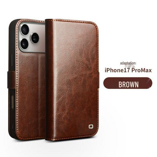 Chali Shi Чехол-книжка из натуральной кожи для iPhone 17 Pro Max с магнитной застежкой, подставкой Air и слотом для карт