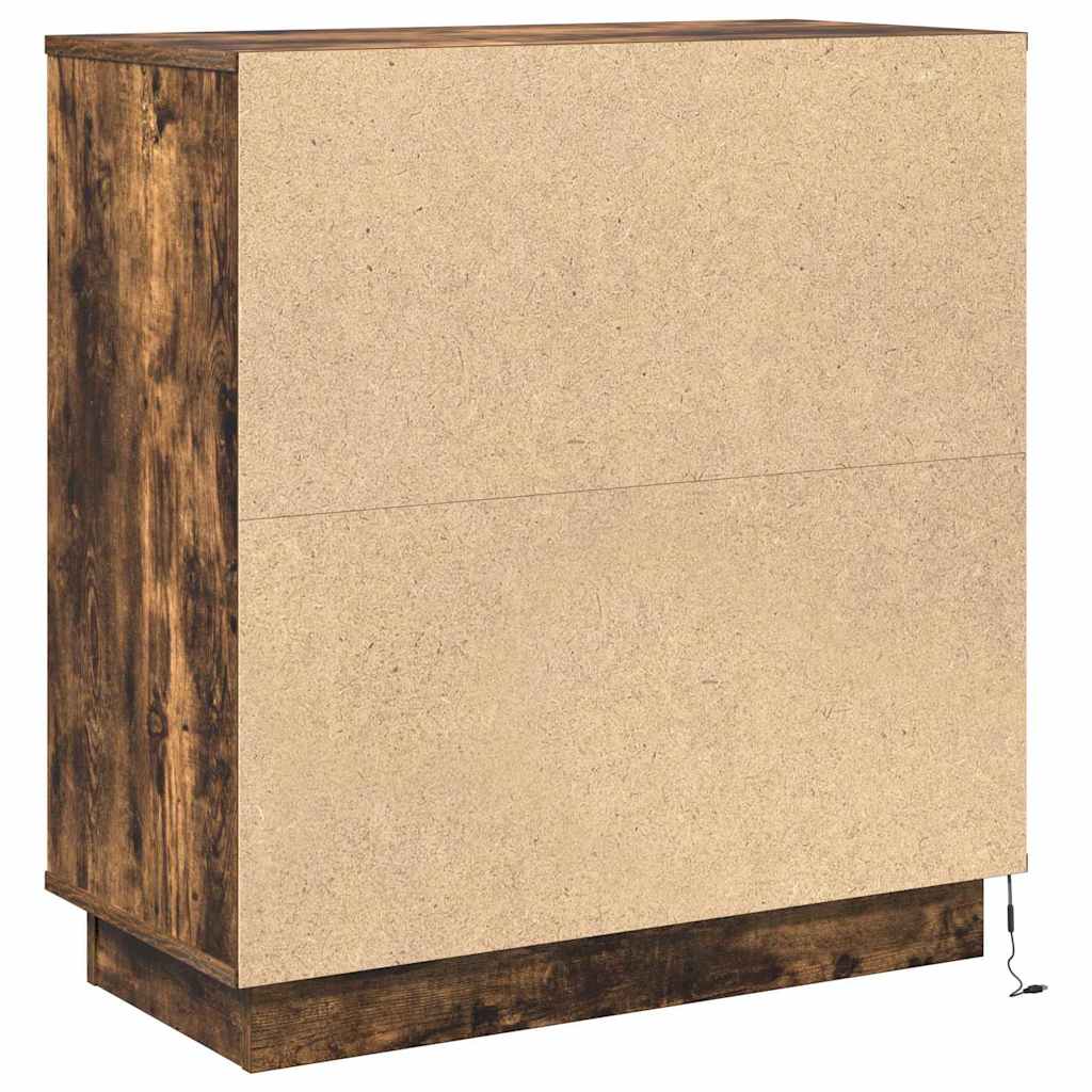 Nightstand Smoked Oak 71 x 34.5 x 75 cm Engineered Wood