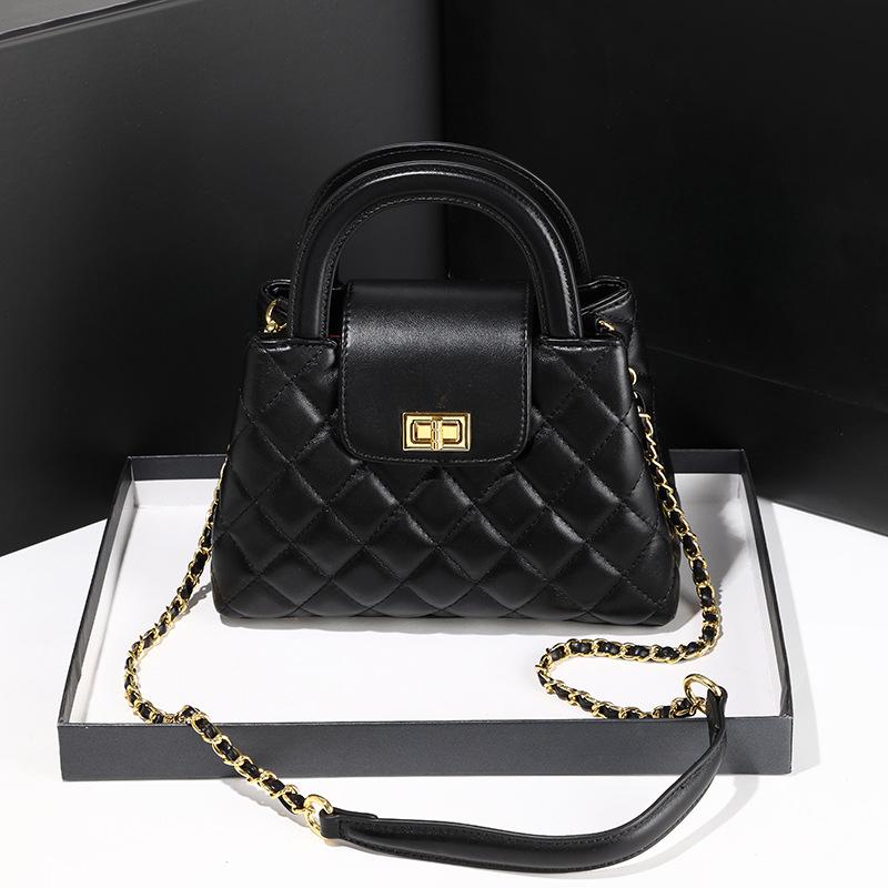 Summer New Retro Chain Diamond Bag Lock Versatile Small Square Bag Crossbody Bag Commuting Women's Bag