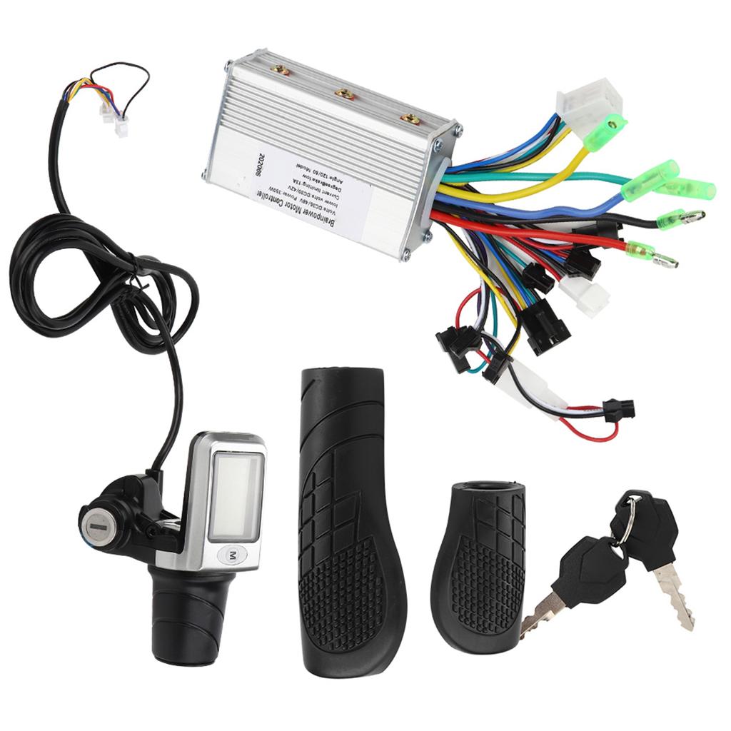 2 In 1 Electric Bicycle Electric Scooter Controller LCD Split Meter Throttle Grip Set
