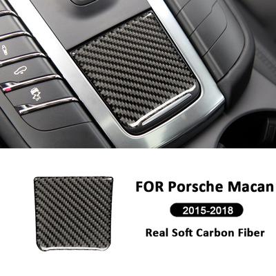 Для Porsche Macan 2015-2018 Углеродное волокно Автомобильная центральная консоль Крышка отделки панели переключения передач и аккумулятора Наклейка для декора интерьера