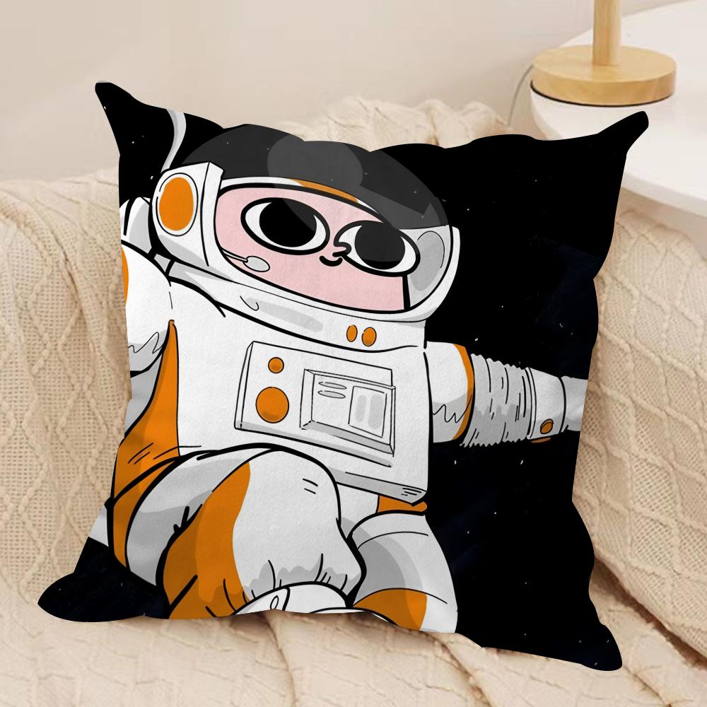 FUNNY Cartoon KKETNIPZ Cushion Cover Silky Short Plush Invisible Zipper Dustproof Sofa Pillow Case for Home Decor