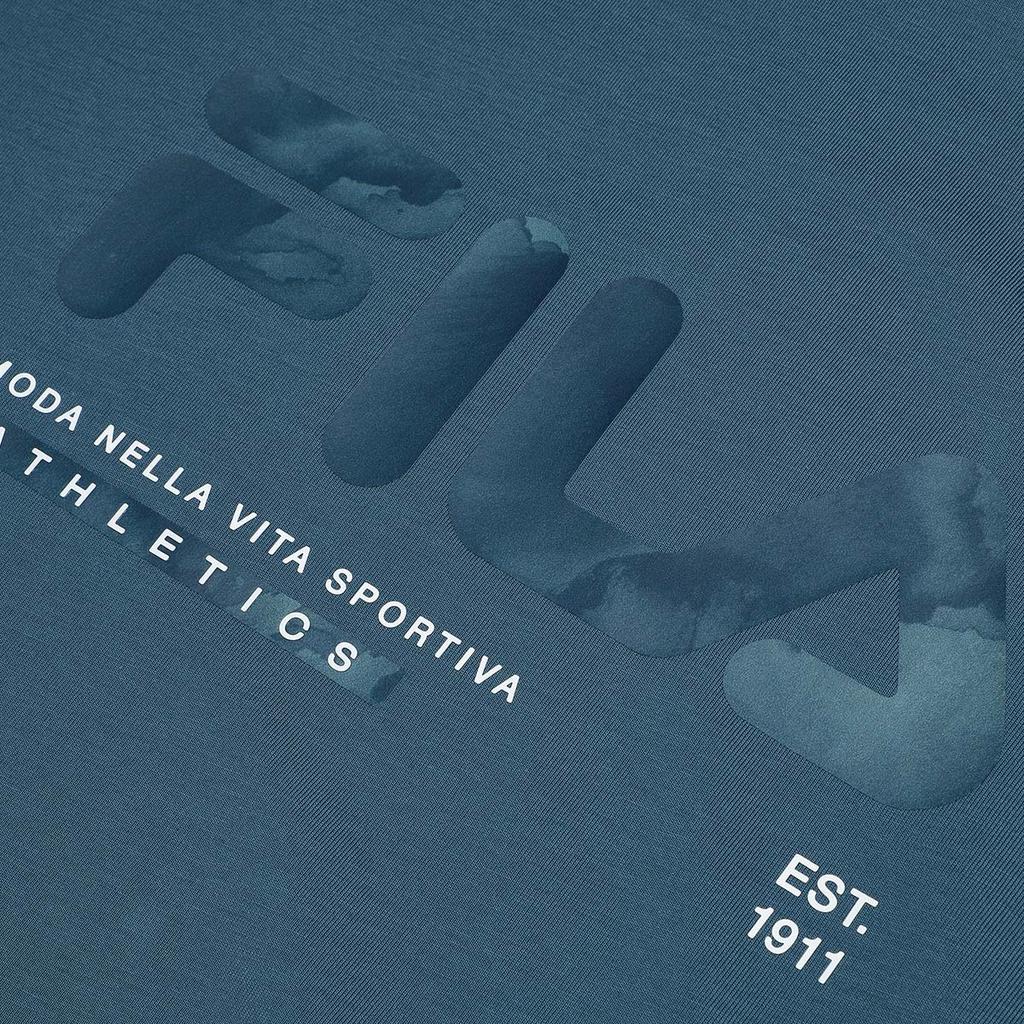 Fila Basic Minimalist Sports Fitness Cool Feeling Round Neck Short Sleeve T-Shirt Men Tops Tea-Blue A11M331114F-DB