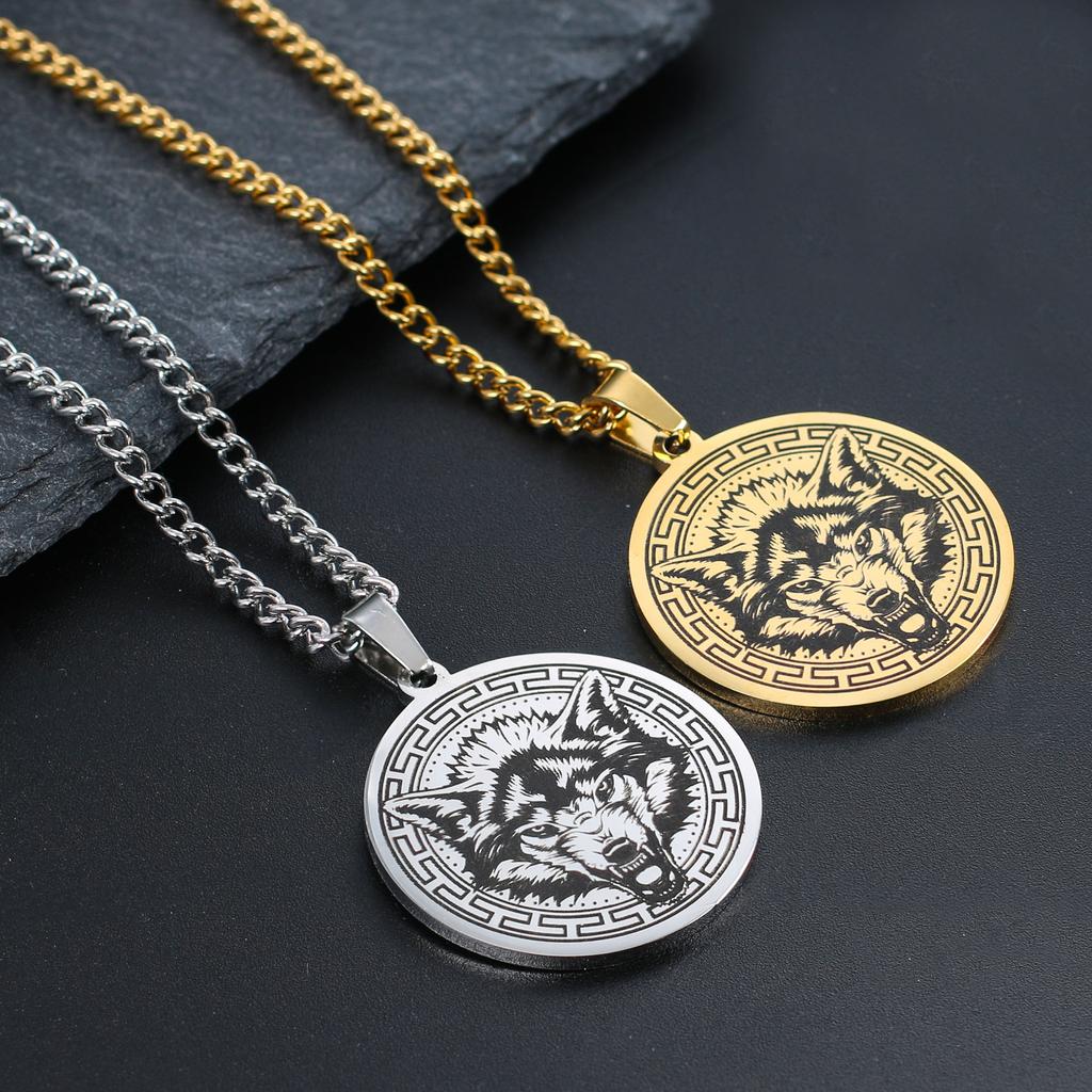 Bear Wolf Tiger Lion Elk Animal Mens Punk Pendant Necklace Stainless Steel Sweater Chains Women Choker Jewelry Gifts