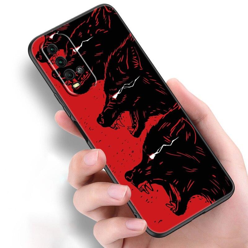 Силиконовый чехол для телефона с рисунком волка для Xiaomi Redmi Note 11 10 9 8 Pro 11T 10T 10S 9S 8T 9 9A 9C 9T, черный мягкий чехол