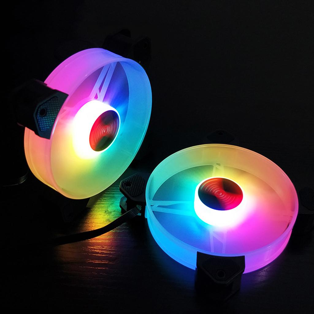 12cm Desktop PC Computer for Case Cooling Fan LED Lights Color Changing RGB Chassis Fan Controller Remote Control