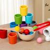 Montessori Wooden Toy Color Cups Matching Sorting Cognition Games Training Early Education Learning Toys Gift For Children Kids