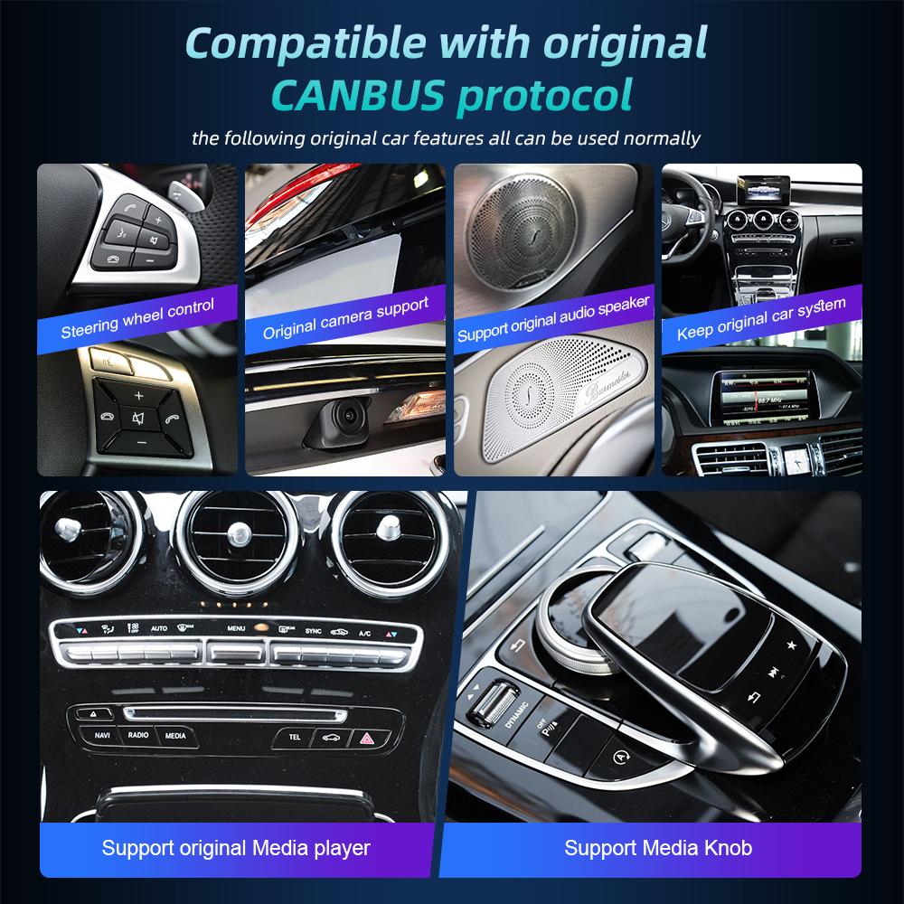 Android 12 Беспроводная CarPlay для Mercedes Benz C Class W205 2014-2018 Автомобильная мультимедийная навигация GPS SWC DSP 4G WiFi Netflix
