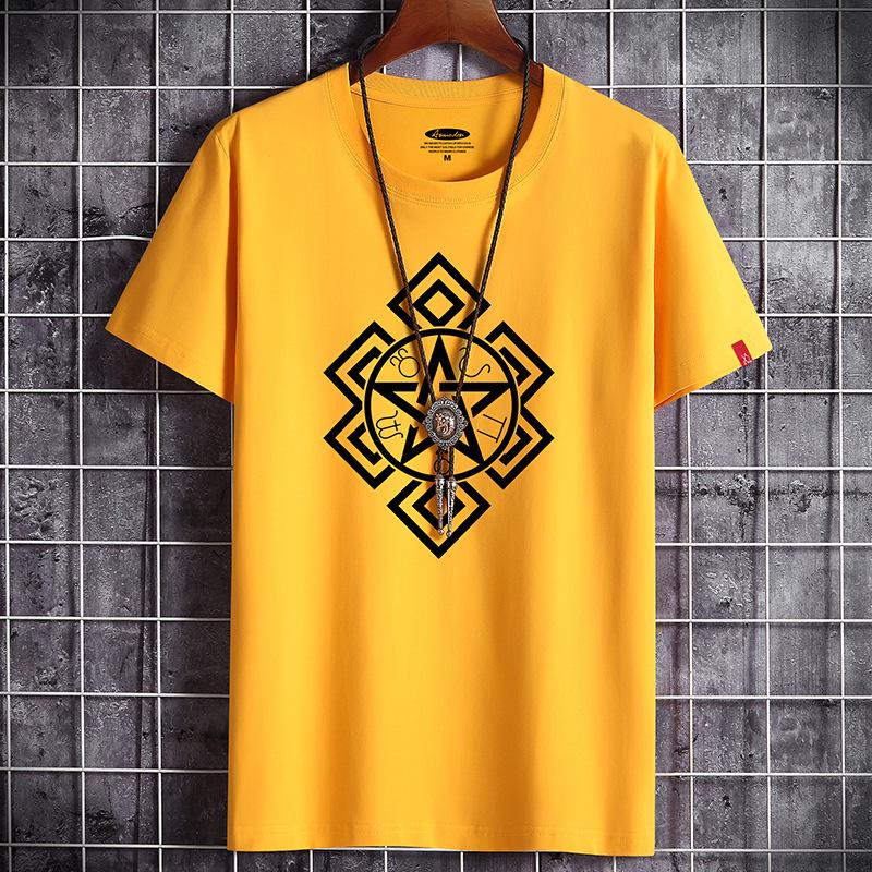 S-6XL, 5 цветов, мужская футболка из 100% хлопка, повседневная футболка большого размера с круглым вырезом и короткими рукавами для мальчиков