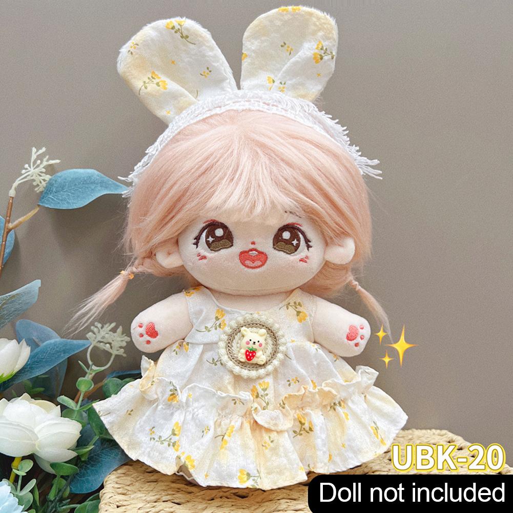 20 см хлопковый комбинезон для кукол из мультфильма, сменный наряд для плюшевой куклы, платье Лолиты, аксессуары для игрового домика, мини-одежда