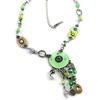 Les Trésors De Lily [E0626] — Зелено-зеленое дизайнерское колье «Мимозы»