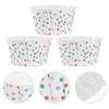 100 Pcs Plastic Cups with Lid Birthday Dessert Disposable Bowl Desserts Containers Party Supplies Paper Bowls Cake Wrapping