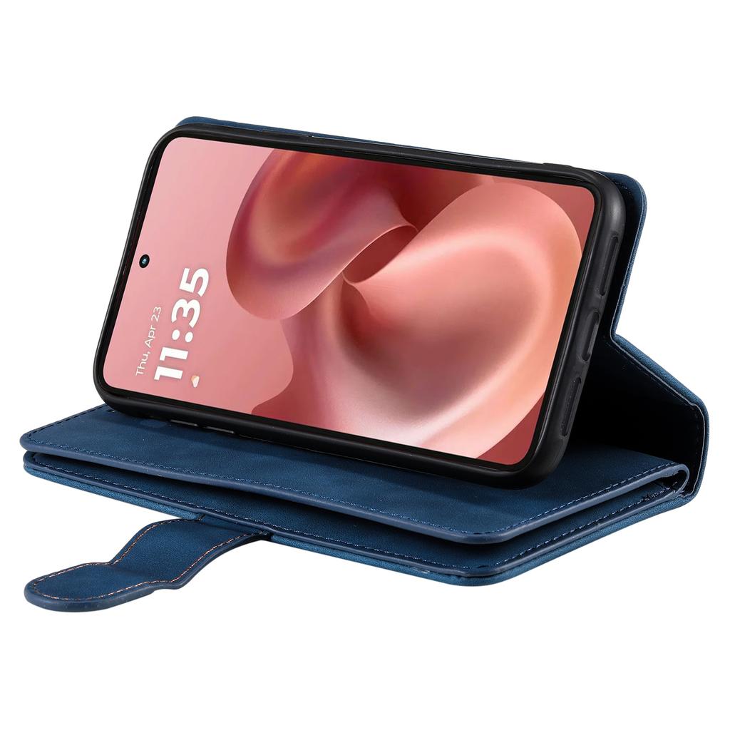 For Motorola Moto G86 5G Case 9 Card Slots Zipper Wallet PU Leather Phone Cover with Wrist Strap