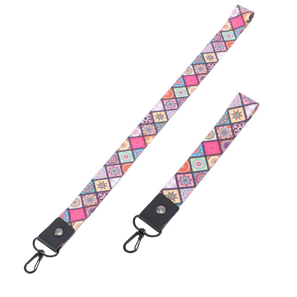 Neck Long Tide Plaid Holder Keychain Lanyards Key Rope Mobile Phone Straps Wrist Band
