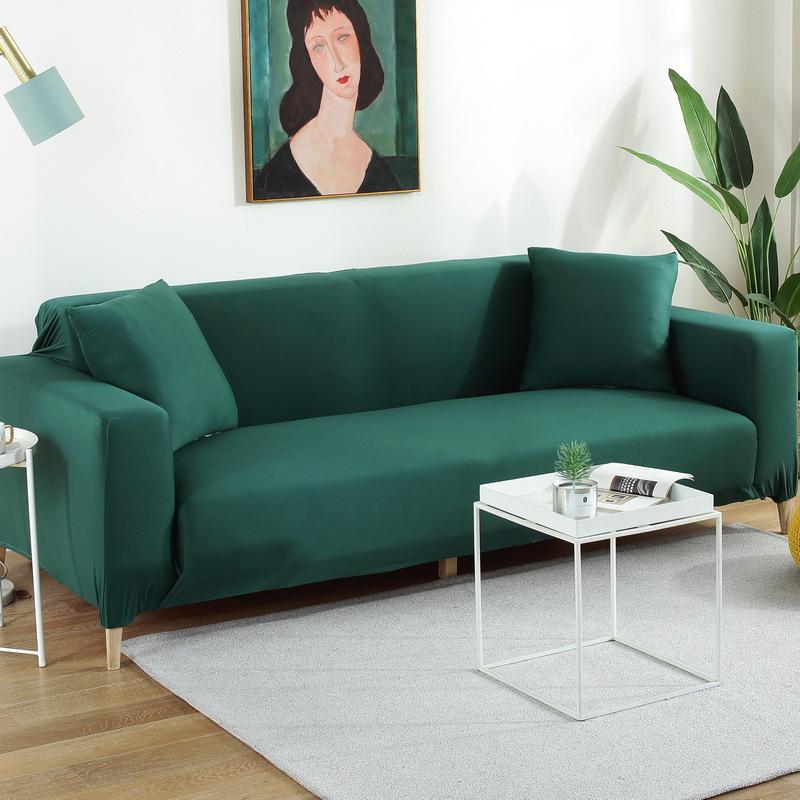 Молочный шелк, однотонный эластичный интегрированный чехол для дивана, всесезонный плотный нескользящий чехол для дивана