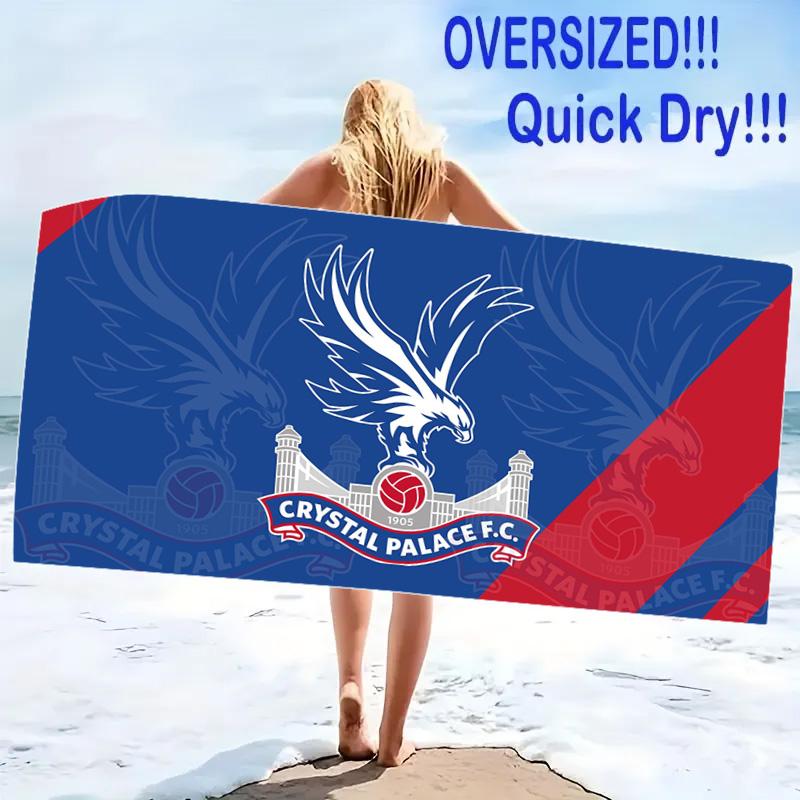 Crystal Palace FC Print Beach Towel, Large Soft Quick Dry Towel for Beach Camping Swimming
