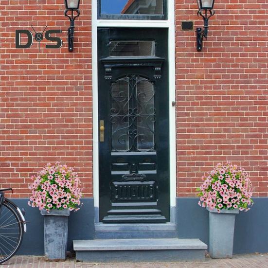 1/2Pcs Artificial Violet Flower with Stake UV Resistant Faux Plastic Flower Spike Indoor Outdoor Garden Porch Patio Wedding Party Decoration