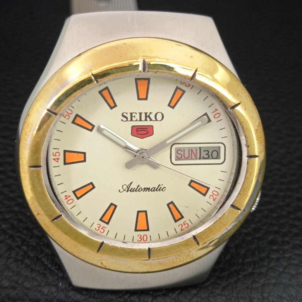ВИНТАЖНЫЕ АВТОМАТИЧЕСКИЕ ЧАСЫ SEIKO 5 7009A ЯПОНИЯ МУЖСКИЕ КРЕМОВЫЙ ЦВЕТ ЦИФЕРБЛАТ a709111-1