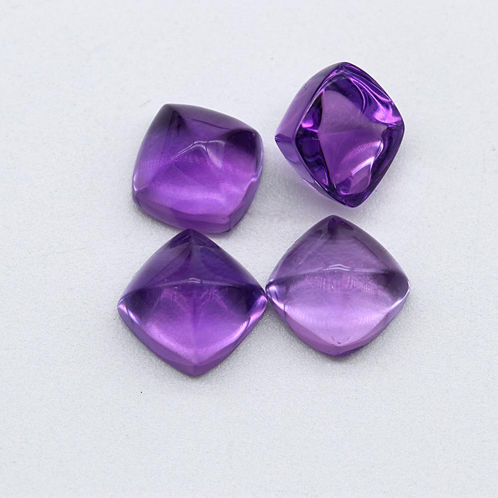 Натуральный аметистовый кабошон в форме сахарной головы для изготовления колец и сережек своими руками.