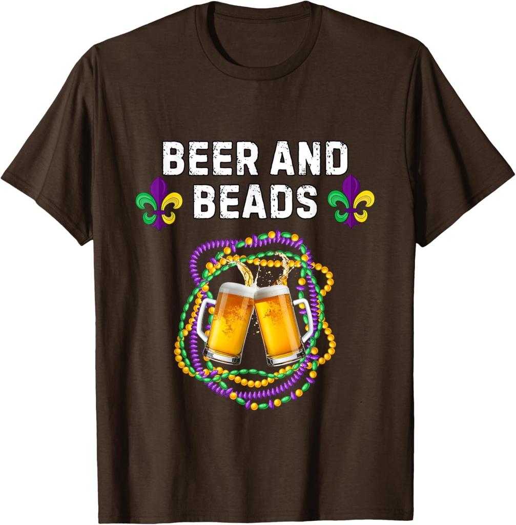 Beer And Beads Funny Mardi Gras Lover Humor Unisex T-Shirt