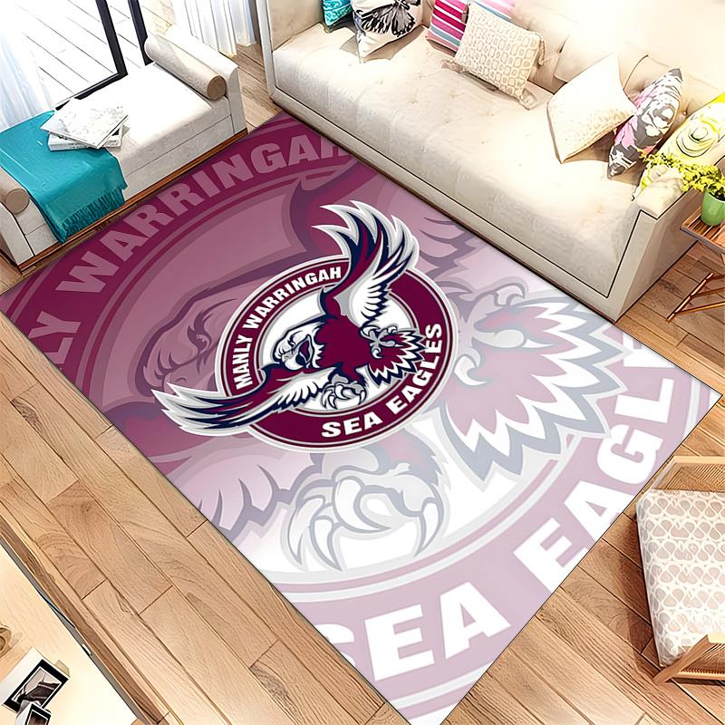 Manly Warringah Sea Eagles (1) Rug Suitable For Living Rooms Bedrooms Computer Rooms Dining Areas And Placement Under Tables And Chairs Also An Ideal