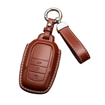 Совместимый чехол для смарт-ключа Toyota, Чехол для ключа из натуральной кожи, Цинковый сплав, Специально разработан для