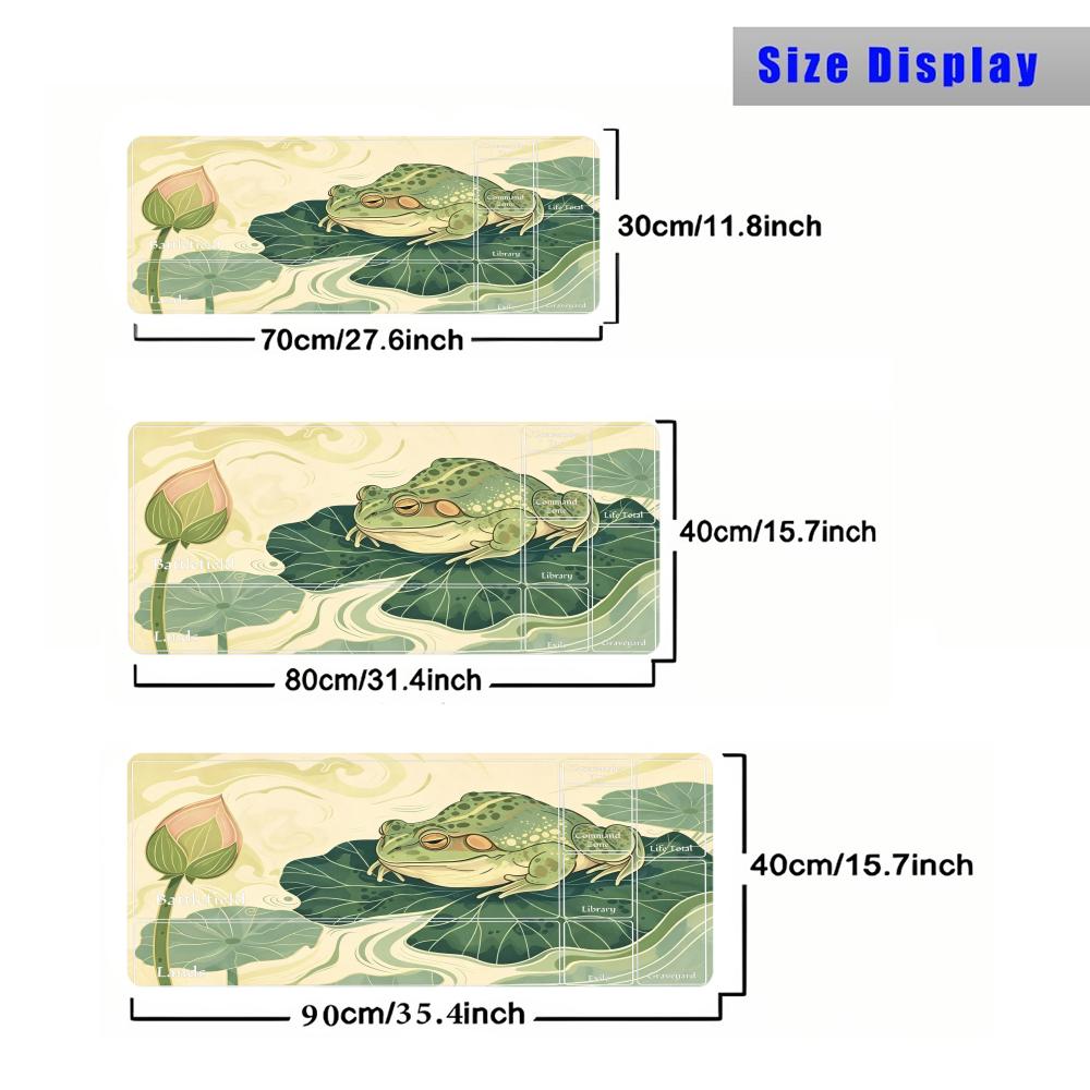 Chinese Ink Style Frog Lotus Leaf Mouse Pad Playmat 24"X14" MTG TCG Office Desk Mat for Work Game PC Laptop Carpet MousePad