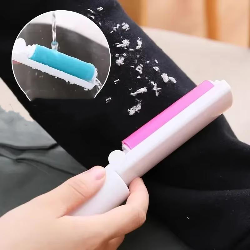 Складная моющаяся щетка для удаления пыли с одежды, липкая моющаяся многоразовая переносная вращающаяся щетка