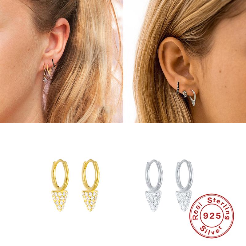 Серьги-кольца из стерлингового серебра 925 пробы Canner, модные серьги с заклепками в стиле панк-хип-хоп для женщин, готические украшения для вечеринок, Pendientes Orecchini