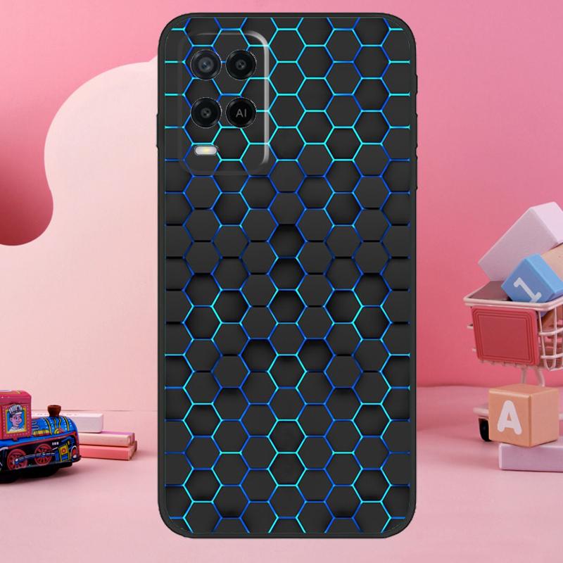 Футуристичный неоновый чехол из углеродного волокна для Oppo A98 A78 A18 A38 A58 A60 A80 A40 A77 A57 A17 A74 A54 A94 A96 A76 A16 A15 A5 Pro