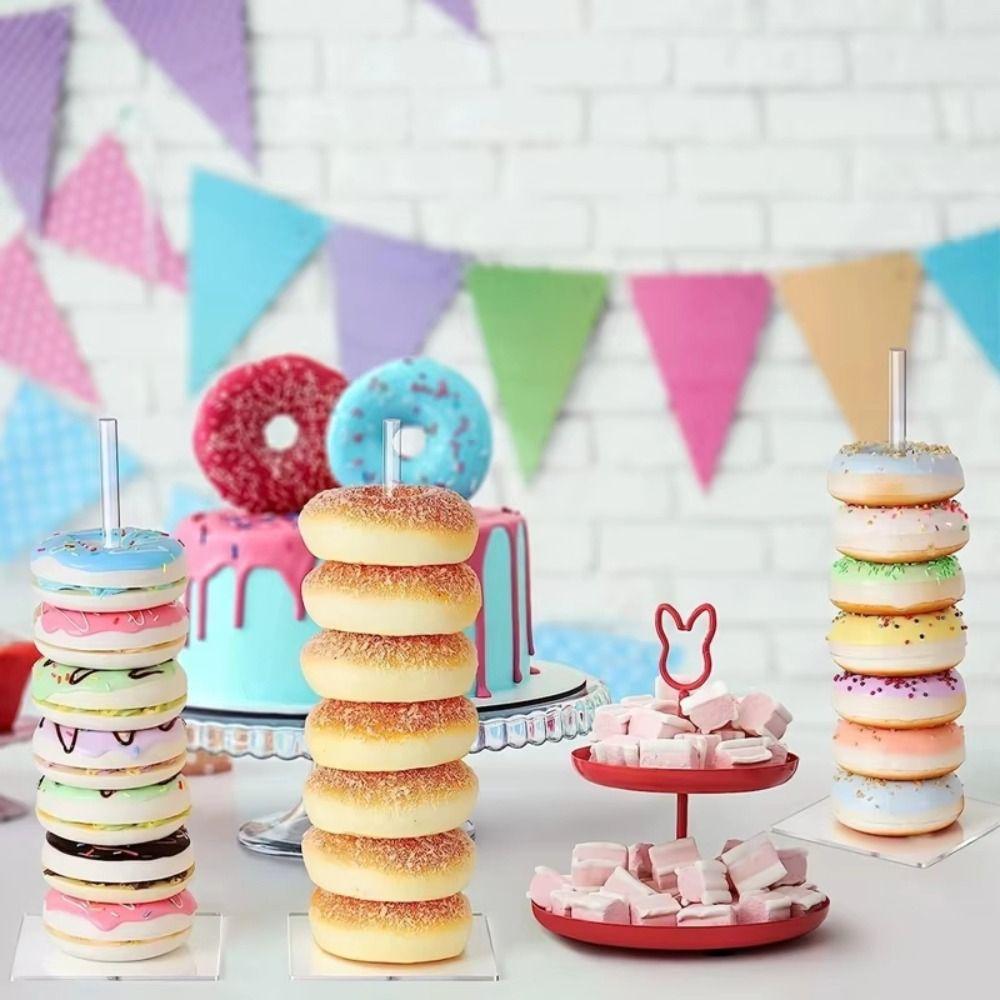 5Pcs Clear Donut Stands Wedding Table Decoration Dessert Display Stand Doughnut Holder Table