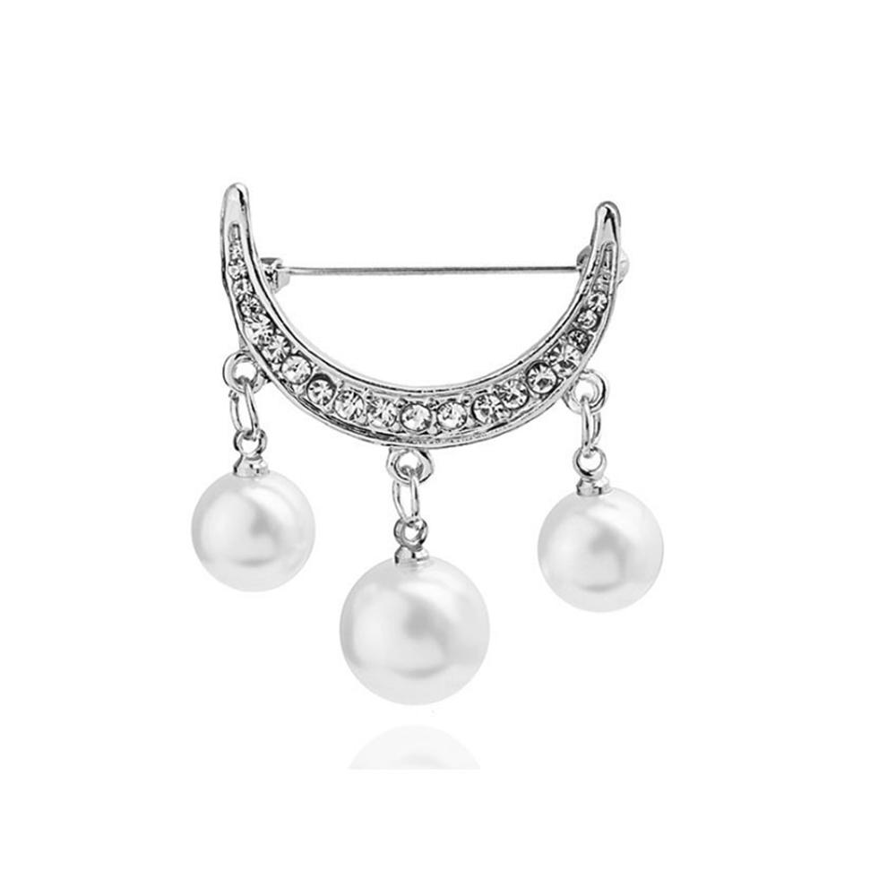 Fashion Imitation Pearl Pendant Brooches Anti-Light Exposed Clothing Safety Pin For Women Sweater Cardigan Decor
