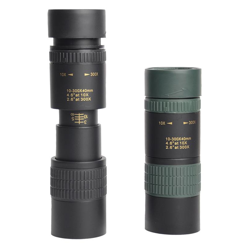 Телескоп 10-300x40 Zoom HD 4K Портативный прочный бинокль с большим радиусом действия Профессиональный монокуляр BAK4-Prisms Для охоты и кемпинга