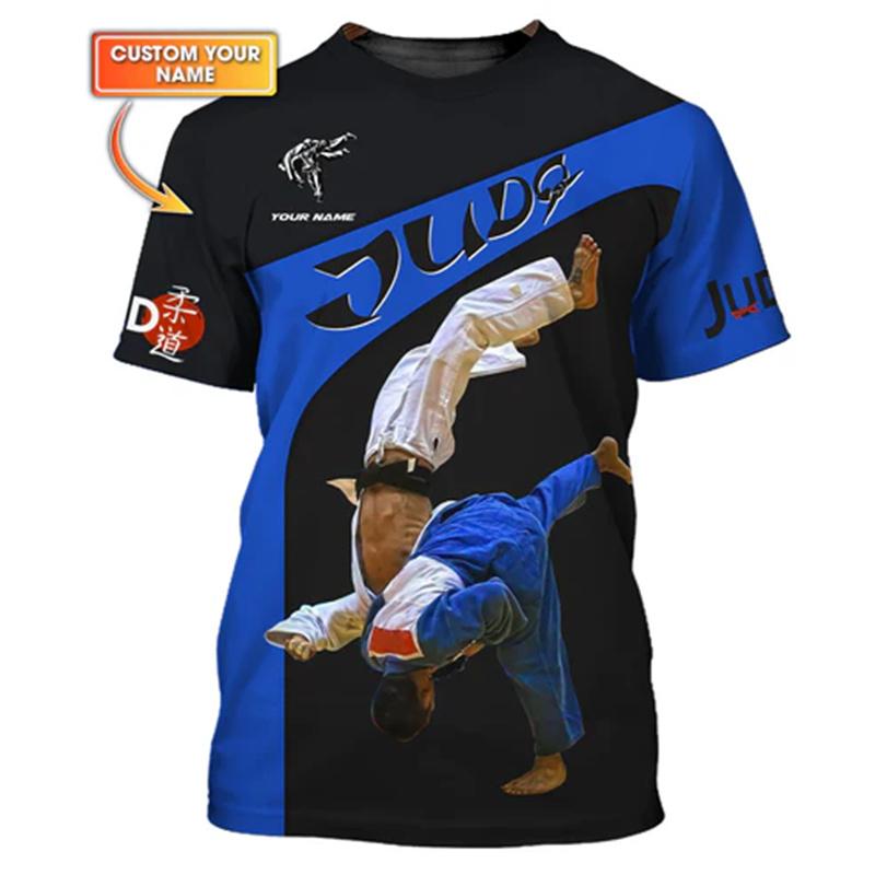 Judo Fans 3D Print Funny T-shirt For Men Fitness Train Loose Round Neck T Shirts Japanese Jiu-Jitsu Fashion Trend  Custom Tee