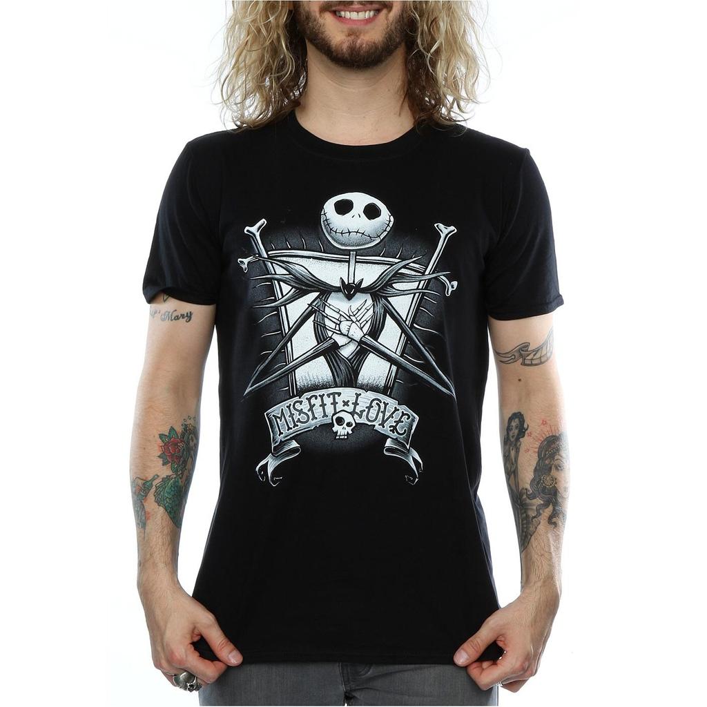 Nightmare Before Christmas Mens Misfit Love Jack Skellington Cotton T-Shirt