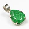 Зеленый Изумруд 35,75 Карат Натуральный СЕРТИФИЦИРОВАННЫЙ Серебро 925 пробы Подвеска Грушевидной огранки AI-120-NS