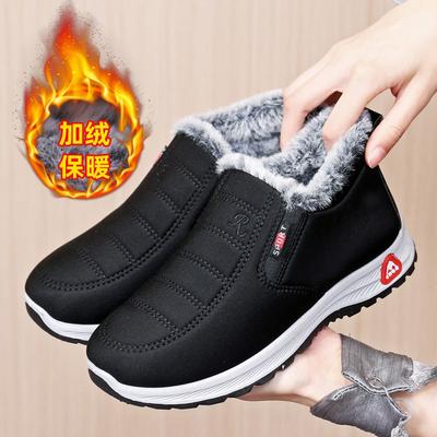 Зимняя женская хлопковая обувь с набивкой и утолщением, пекинские тканевые туфли, женские хлопковые ботинки на мягкой подошве, старая обувь для ходьбы, теплые хлопковые туфли женские