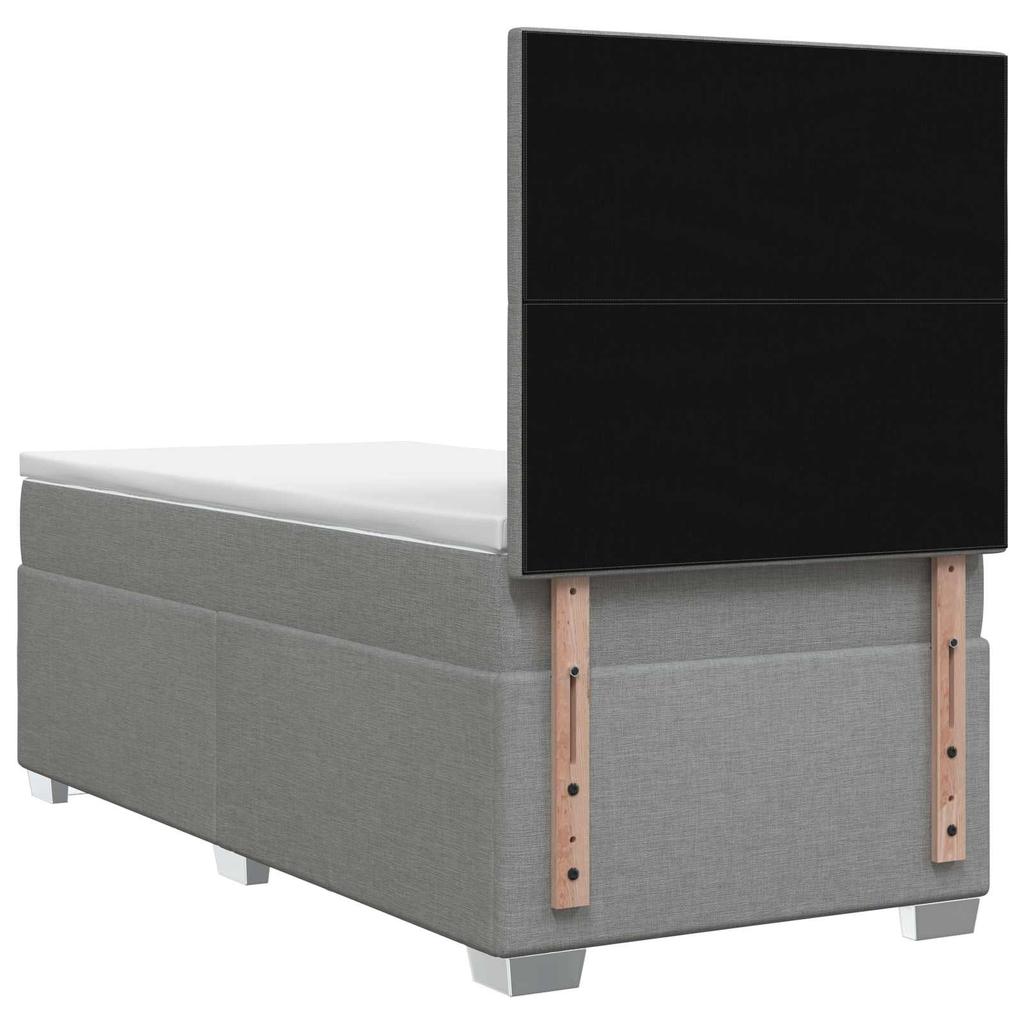 Box Spring Bed with Mattress Light Gray 80 x 200 cm Fabric