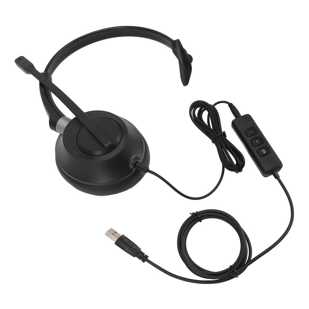 Telephone Headset with Microphone Support Speaker Volume Adjustment and Microphone Mute Noise
