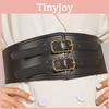 Retro Koreans Fashion Wide Waist Belt With Metal Buckle For Summer And Winter Outfits