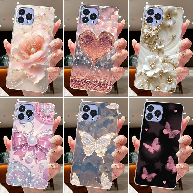 Чехол для телефона Cubot P80 Coque Бабочка Бант Защитный корпус CubotP80 Чехол Capa Прозрачный Мягкий Силикон TPU Покрытие Funda