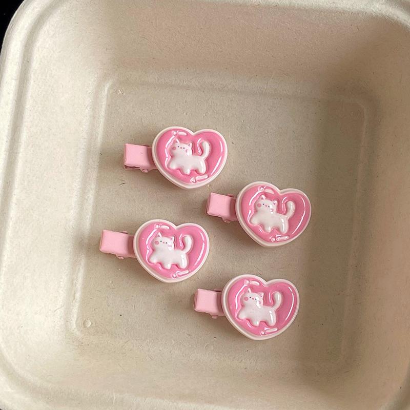 Новые девушки, милая заколка для волос в виде кошачьего сердца, детские милые розовые заколки в виде утконоса, милый милый мультяшный котенок, повязка на голову, зажим, аксессуары для волос