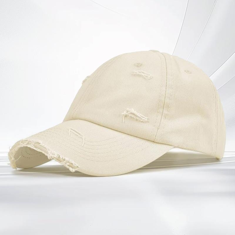 Outdoor Sun Hat Ripped Baseball Cap Summer Sunscreen Sunshade Pure Cotton Cap Men
