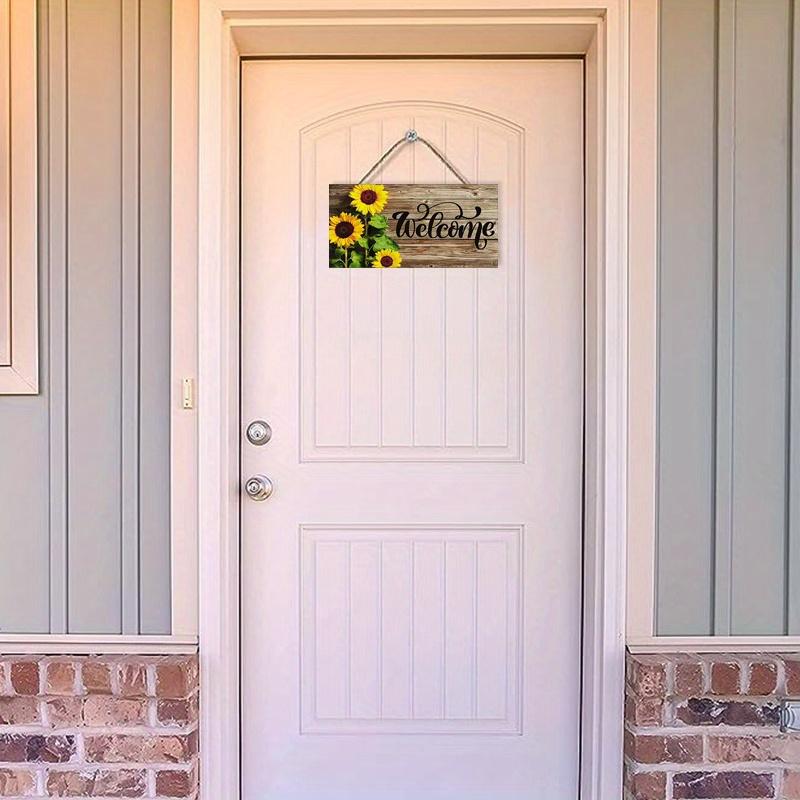 Rustic Sunflower Welcome Wall Hanging Decor Wood Art Plaques Sign Door Sign for Home Living Room Kitchen Decor
