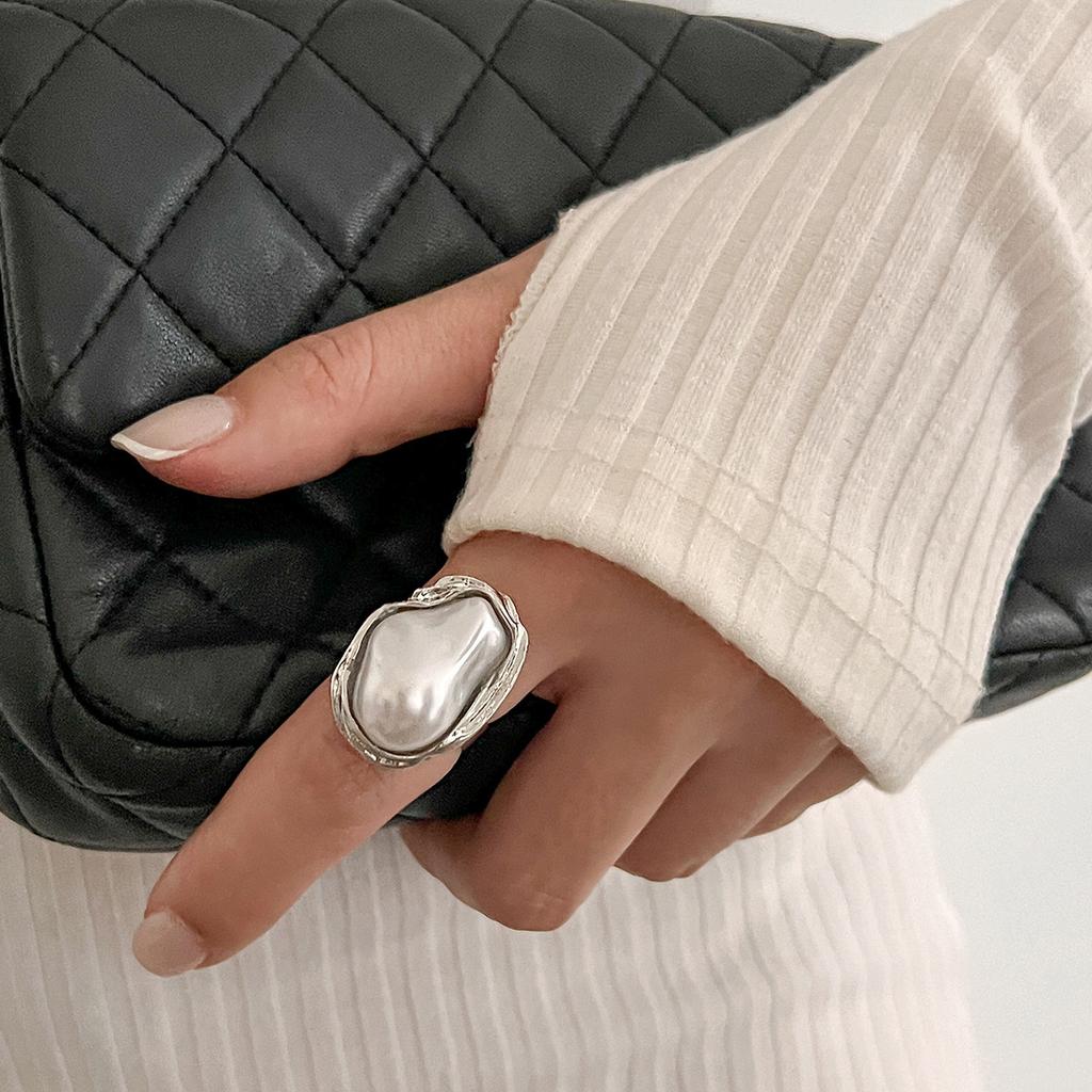 Преувеличенные Неправильные Барочные Цирконы Ожерелье Браслеты Кольца Серьги для Женщин Массивные Круглые Открытые Кольца Браслет Набор Цирконов