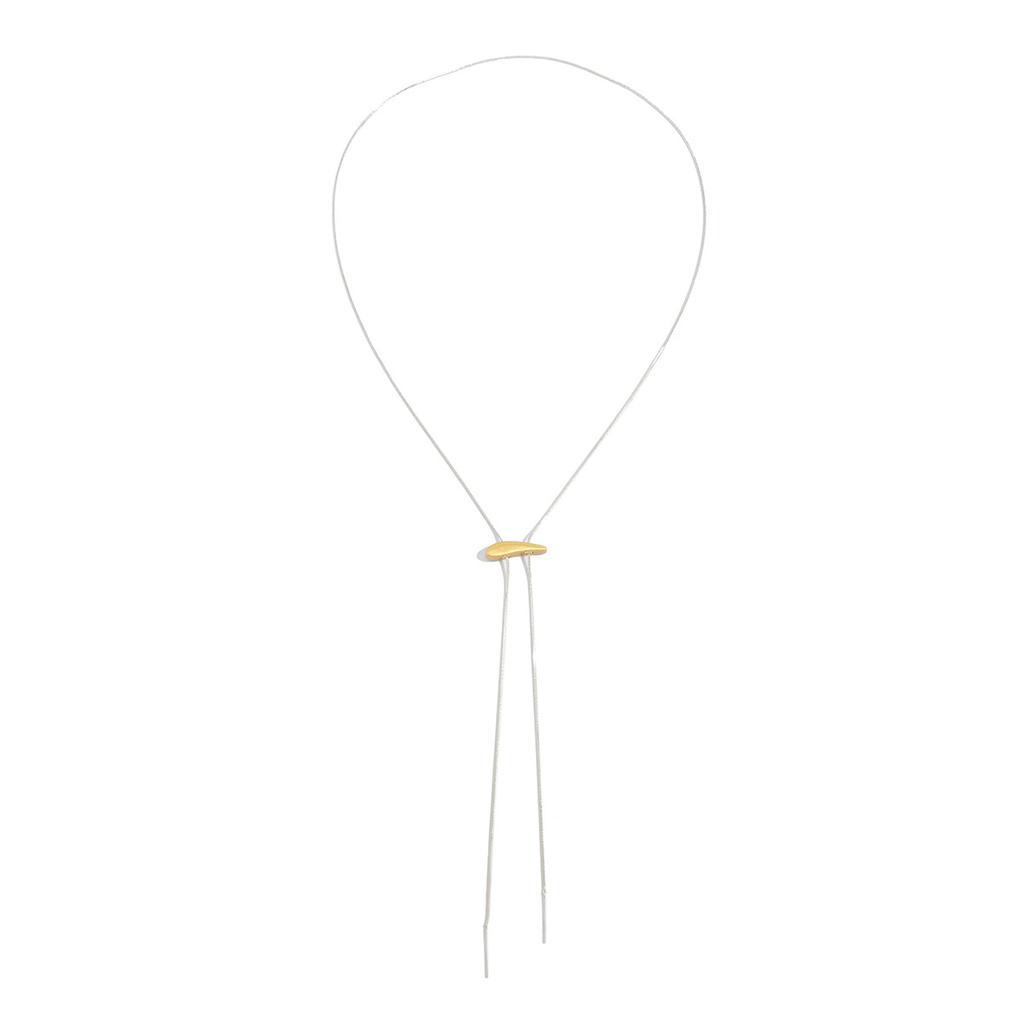 Fashion Hip Hop Adjustable Snake Chain Y Necklace Long Metal Drawstring Pendant Jewelry For Women Stylish Streetwear Accessory