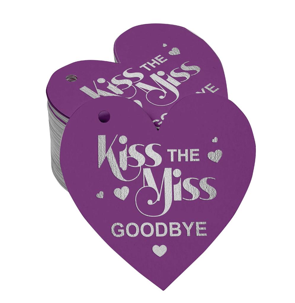 Inkdotpot 100 шт. в упаковке. Бирка из настоящей серебряной фольги с поцелуем «Мисс на прощание» на девичник.