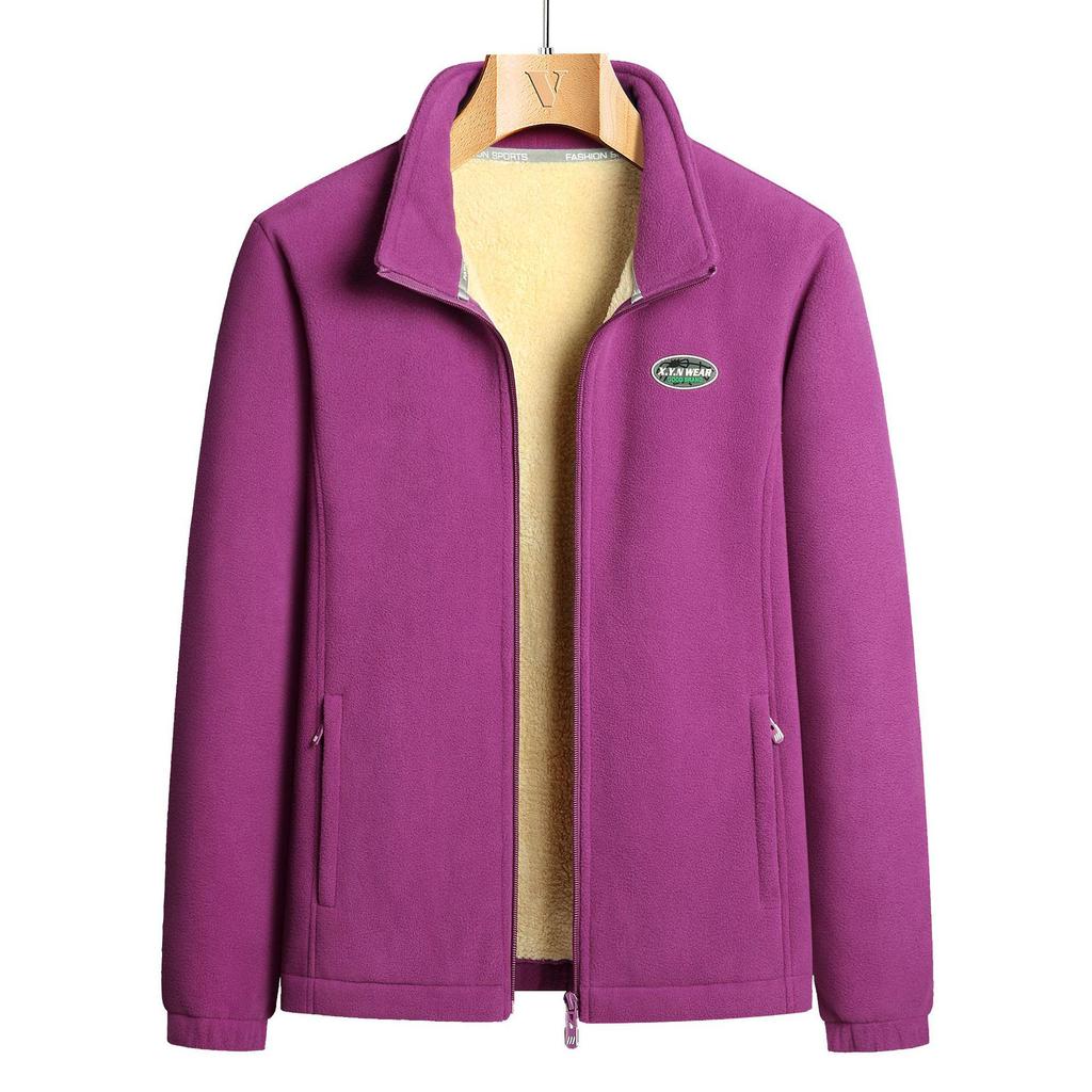 Plus Size Couple's Double-Sided Fleece Jacket: Men's Lamb Fleece Cardigan for Autumn & Winter